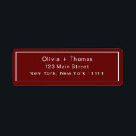 Maroon Simple Modern Return Address Label<br><div class="desc">High quality and customizable!</div>