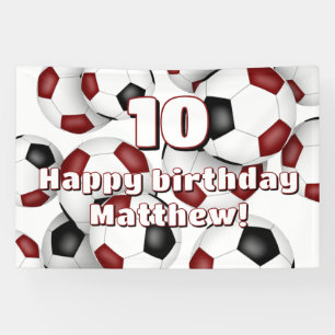 maroon soccer boys girls birthday celebration banner