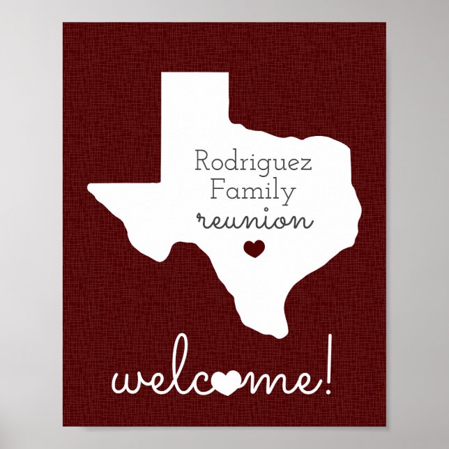 Maroon State of Texas Family Reunion Poster (Front)