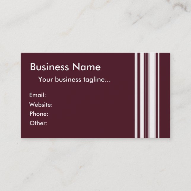 Maroon Stripes Business Card (Front)