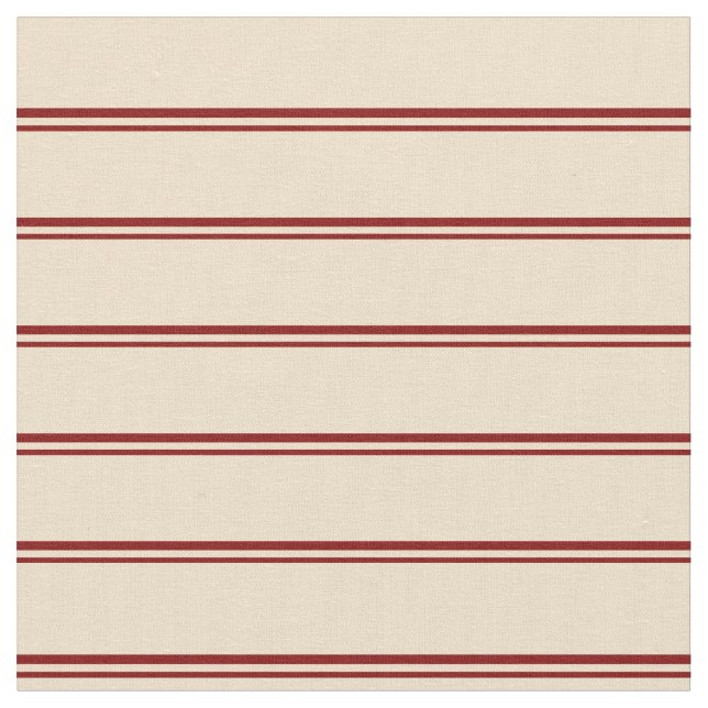 Maroon & Tan Pattern of Stripes Fabric (Close Up)