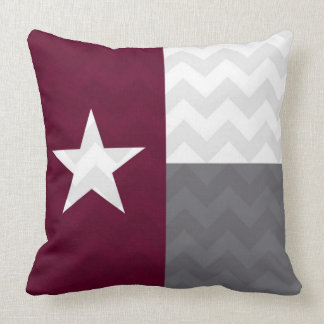 Maroon Texas Flag Chevron Throw Pillow