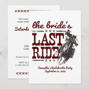 Maroon The Bride's Last Ride Invitation