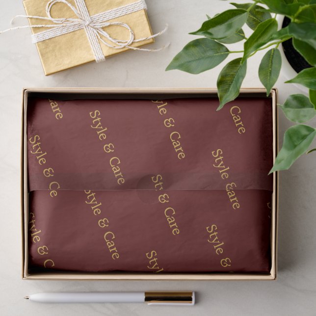 Maroon Tissue Paper with Name Pattern Print (Gift)