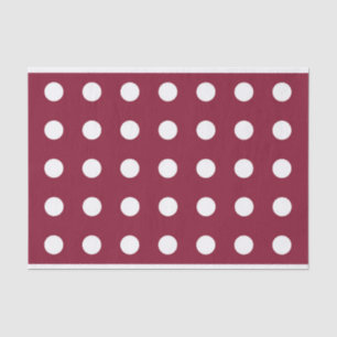 Maroon Tissue Paper with White Polka Dots