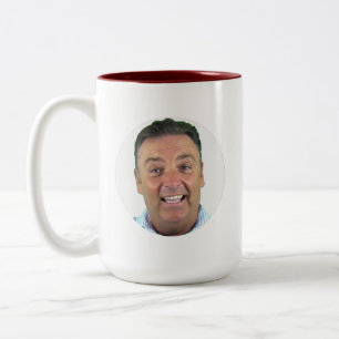 MAROON Two-Tone Photo Mug - Round Frame Custom Mug