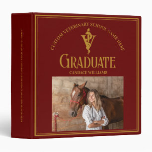 Maroon Veterinary School Graduate Photo Album Binder