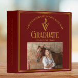 Maroon Veterinary School Graduation Photo Album Binder<br><div class="desc">This classic maroon custom veterinary school graduation photo album for a veterinarian features classy gold typography under a medical caduceus and your college name for the class of 2024. Customize with your graduating year under the elegant calligraphy for a great personalized university graduate photograph gift.</div>