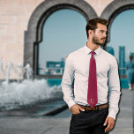 Maroon white - add monogram tie<br><div class="desc">Classic necktie with a solid maroon (# 8A1538) backdrop with a white Q letter.It refers to the Qatai flag's colours.Modern and minimalistic design by Alma Wad.Add your monogram to make it uniquely yours.</div>
