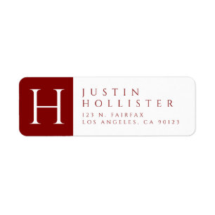 Maroon & White   Classy Return Address