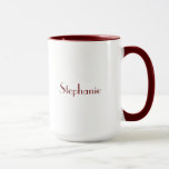 Maroon White Elegant Custom Name Mother's Day Gift Mug<br><div class="desc">Designed with text template for monogram name and elegant two tone background in maroon and white,  this makes a beautiful personalized favour or gift for special occasions like mother's day,  weddings,  bridal shower,  birthdays,  anniversary,  holidays etc. You may change the background colour as you wish.</div>