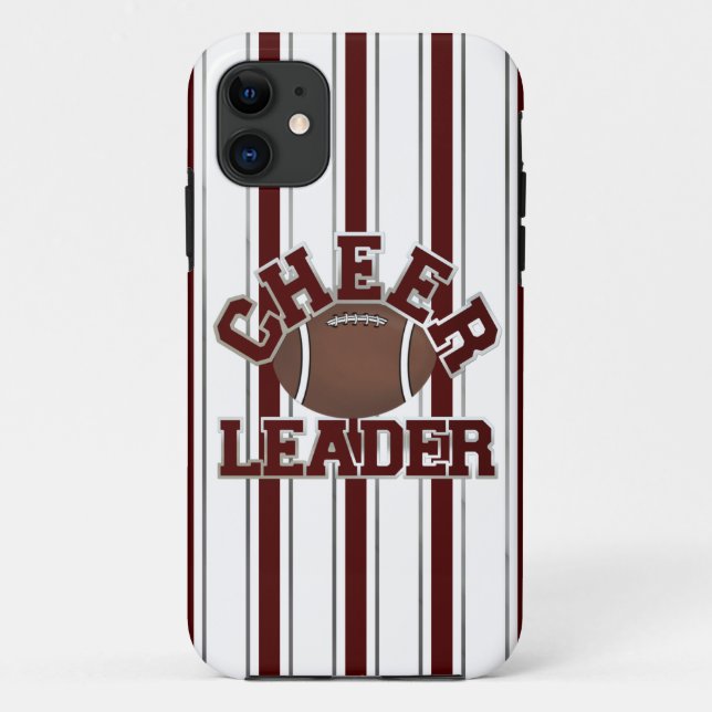 Maroon & White Football Cheerleader iPhone 5 Case (Back)
