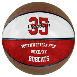 maroon white girls' team spirit commemorative basketball