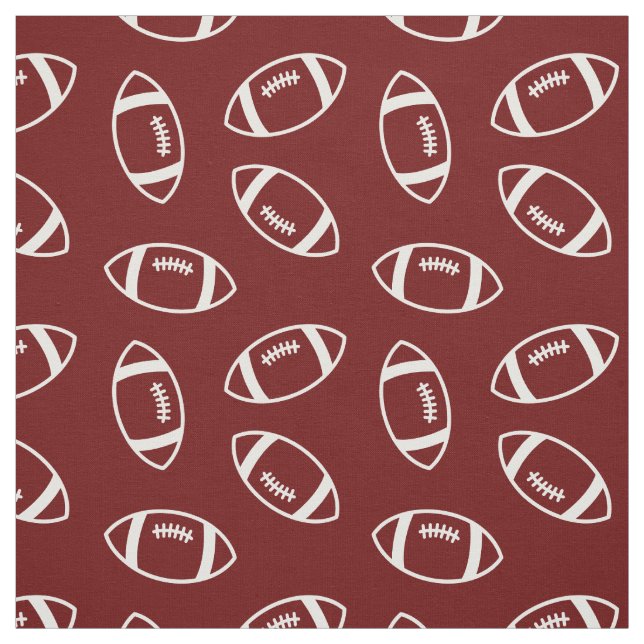 Maroon & White Simple Football Pattern Fabric (Swatch)