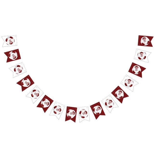 maroon white soccer school colours team banquet bunting flags (All)
