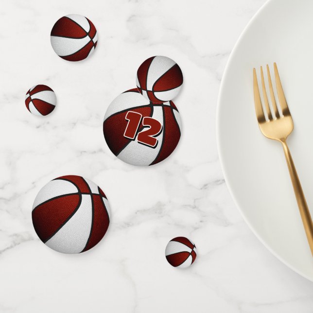 maroon white team colours basketball party confetti (Group)