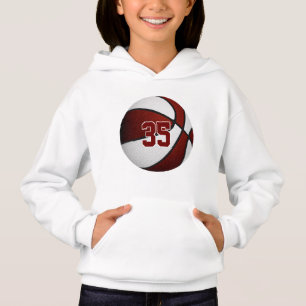 maroon white team colours jersey number basketball