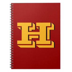 Maroon & Yellow School Pride Color Style Monogram Notebook