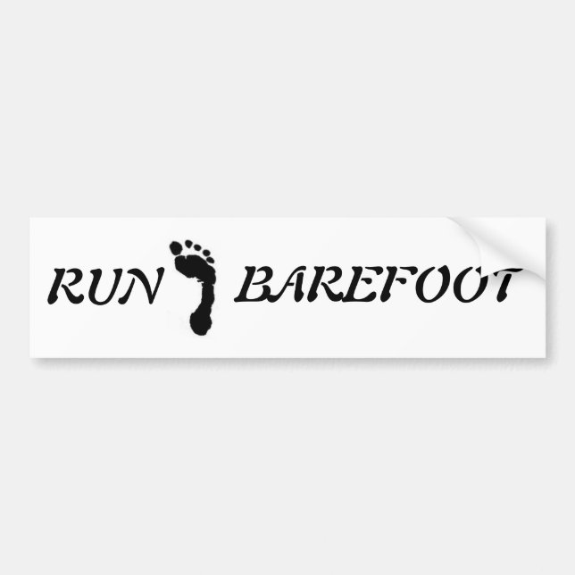 Marque Barefoot "courir pieds nus" autocollant par (Devant)