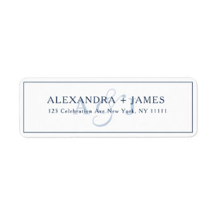 Marque Blue Monogram Typographie Adresse de retour