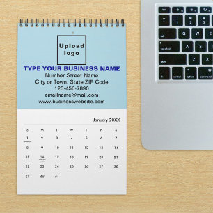 Marque commerciale bleu clair sur le calendrier