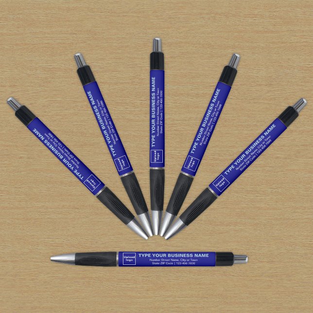 Marque commerciale bleue sur stylo (Pen with blue barrel and your business brand)