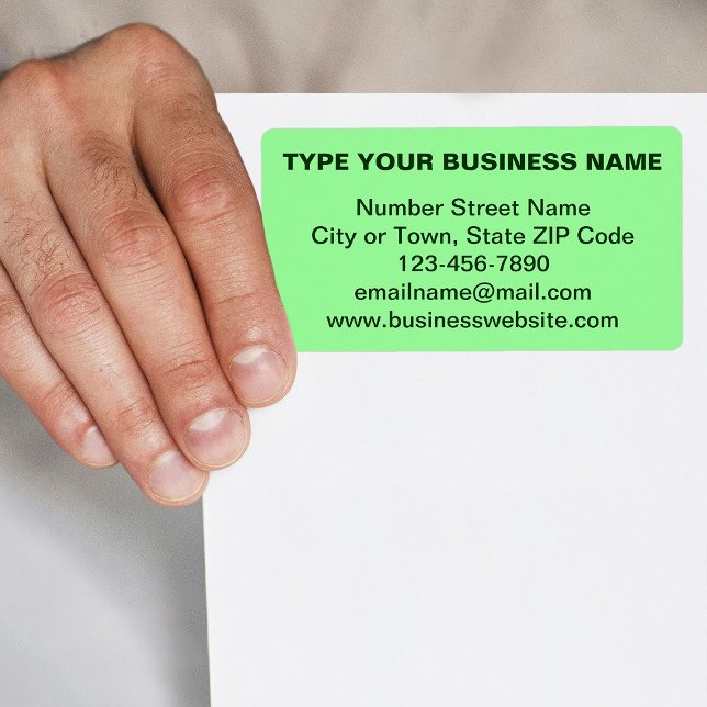 Marque commerciale de texte simple sur expédition  (Light green shipping label with your business brand in plain text)
