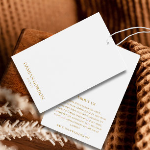 Marque commerciale simple en blanc et or Hang Tags