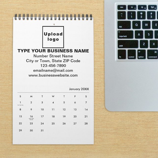 Marque commerciale sur calendrier (Build brand name awareness. Your business brand on calendar displayed on office desk.)