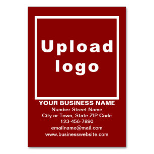 Marque commerciale sur carte de table rouge