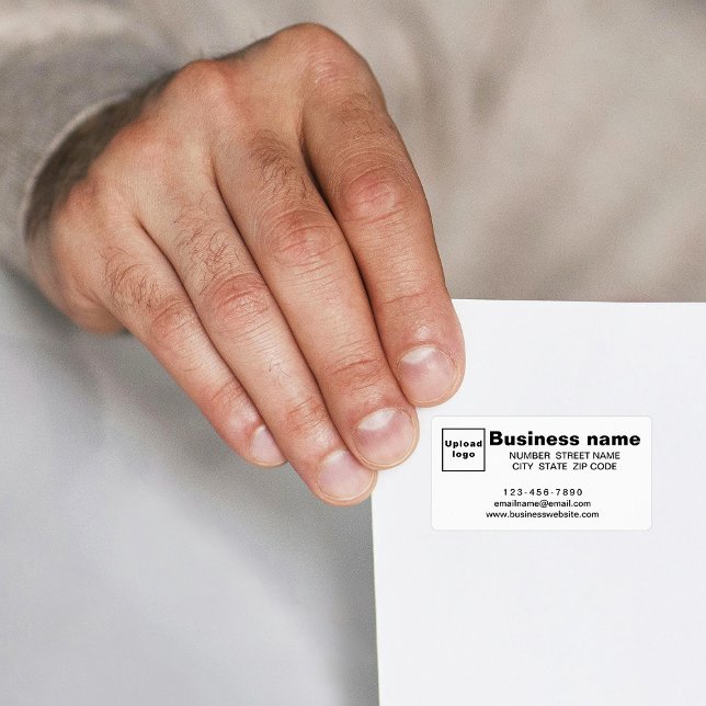 Marque commerciale sur Étiquette de adresse blanc (White address label with your business brand)