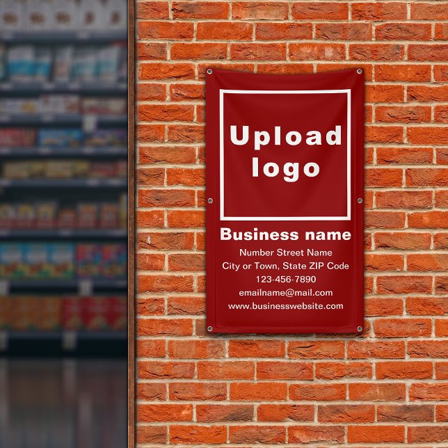 Marque commerciale sur la bannière Red Portrait (Red portrait banner with your business brand)