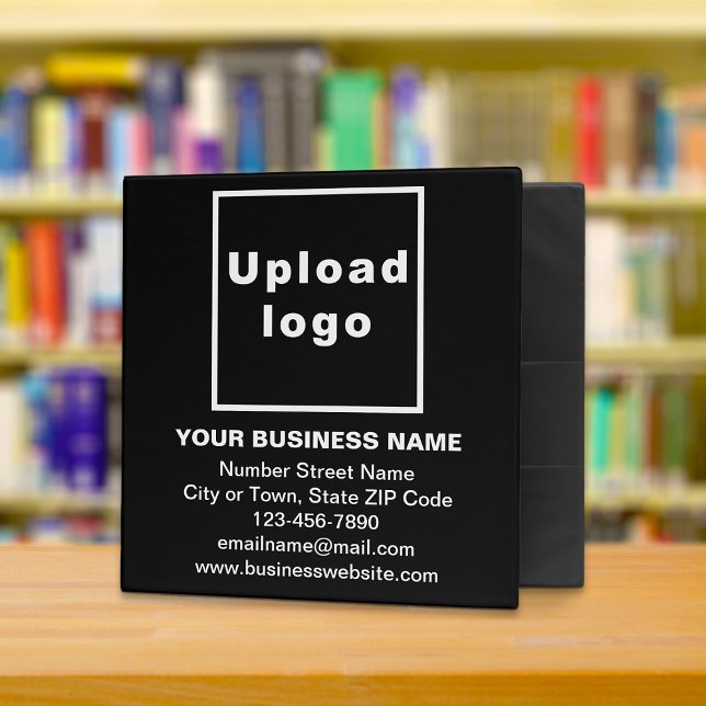 Marque commerciale sur un classeur noir (Build brand name awareness. Your business brand on black binder.)