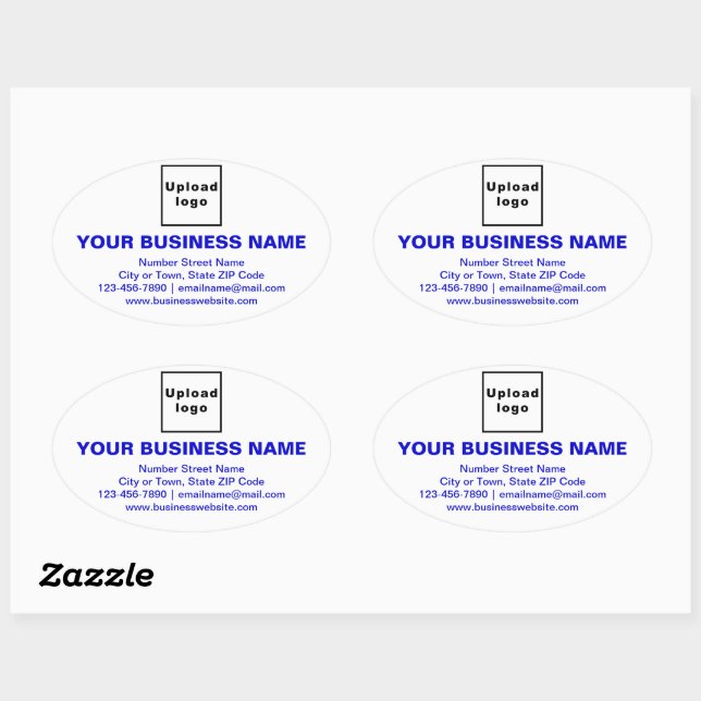 Marque commerciale Textes bleus sur Sticker ovale  (Feuille)