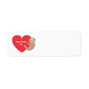 Marque d'adresse de retour Valentine's Day Sloth
