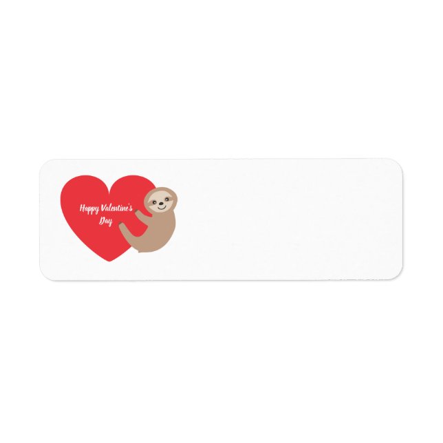 Marque d'adresse de retour Valentine's Day Sloth (Devant)