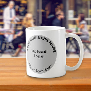 Marque d'affaires ronde grise sur Mug