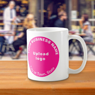 Marque d'affaires ronde rose sur Mug