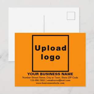 Marque d'affaires sur carte postale orange