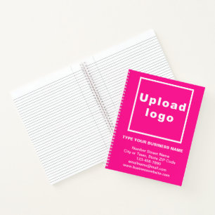 Marque d'affaires sur grand Carnet spiral rose