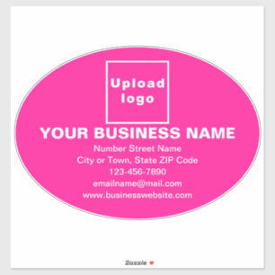 Marque d'affaires sur grand sticker en vinyle oval