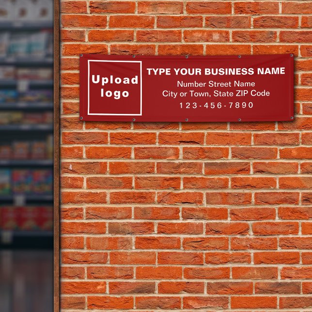 Marque d'affaires sur la bannière Red Long (Red long banner with your business brand)