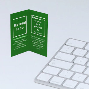 Marque d'affaires sur petite carte pliée verte