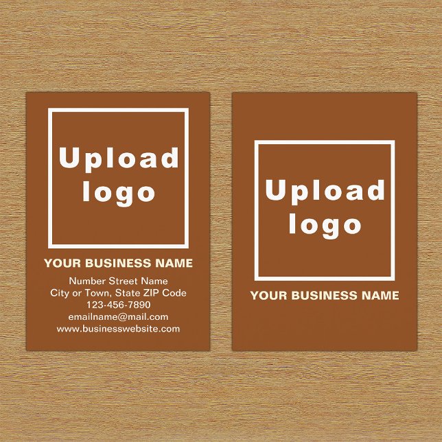Marque d'affaires sur petite carte Portrait Brown (Front and back of the brown business card with your brand)