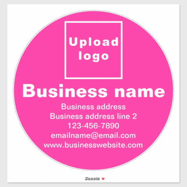 Marque d'affaires sur Sticker en vinyle rond rose (Feuille)
