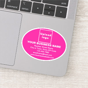 Marque d'affaires sur Sticker en vinyle rose ovale