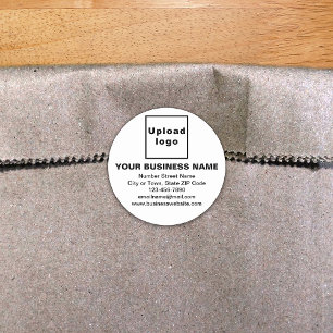 Marque d'affaires sur Sticker rond blanc