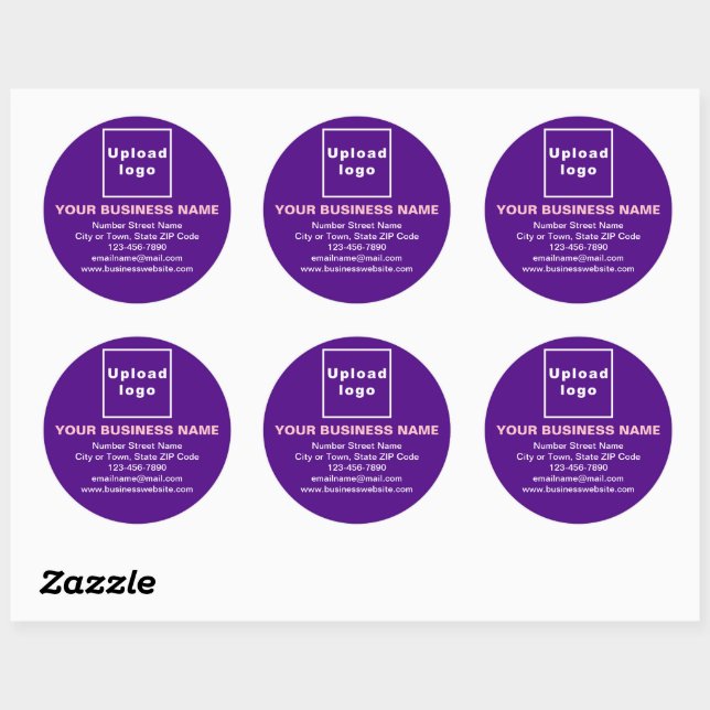 Marque d'affaires sur Sticker rond violet (Feuille)
