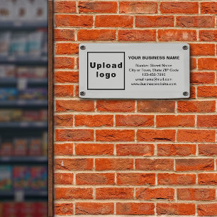 Marque d'affaires sur une bannière gris