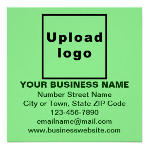 Marque d'affaires sur vert clair Carré affiche bri